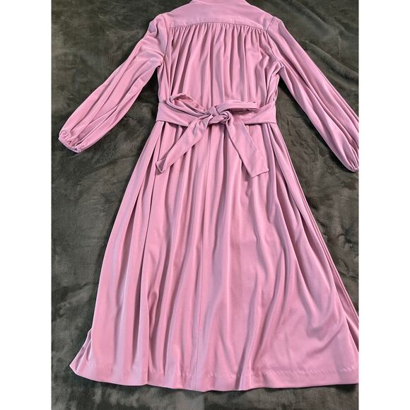 VTG 1970s Enrico Serrati Designs for You Long Sleeve Maxi Dress Tie Back - Picture 4 of 9